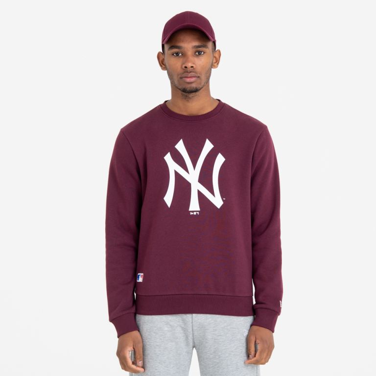 Ropa New Era Mlb Rojos - New York Yankees Team Logo Maroon Crew Neck 67352PNWK